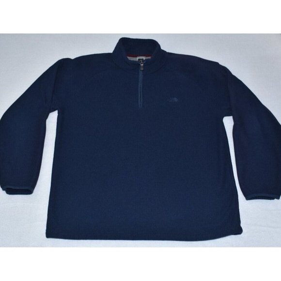 The North Face Men's Sweatshirt Size XL Blue Fleece 1/4 Zip Waffle Pullover - Picture 1 of 13